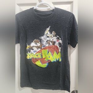 Space Jam Looney Tunes Dark Gray Graphic T-Shirt - Size Small